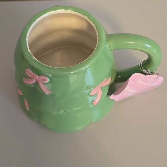 NWT Pink Bow Christmas Tree Mug - Picture 2 of 3